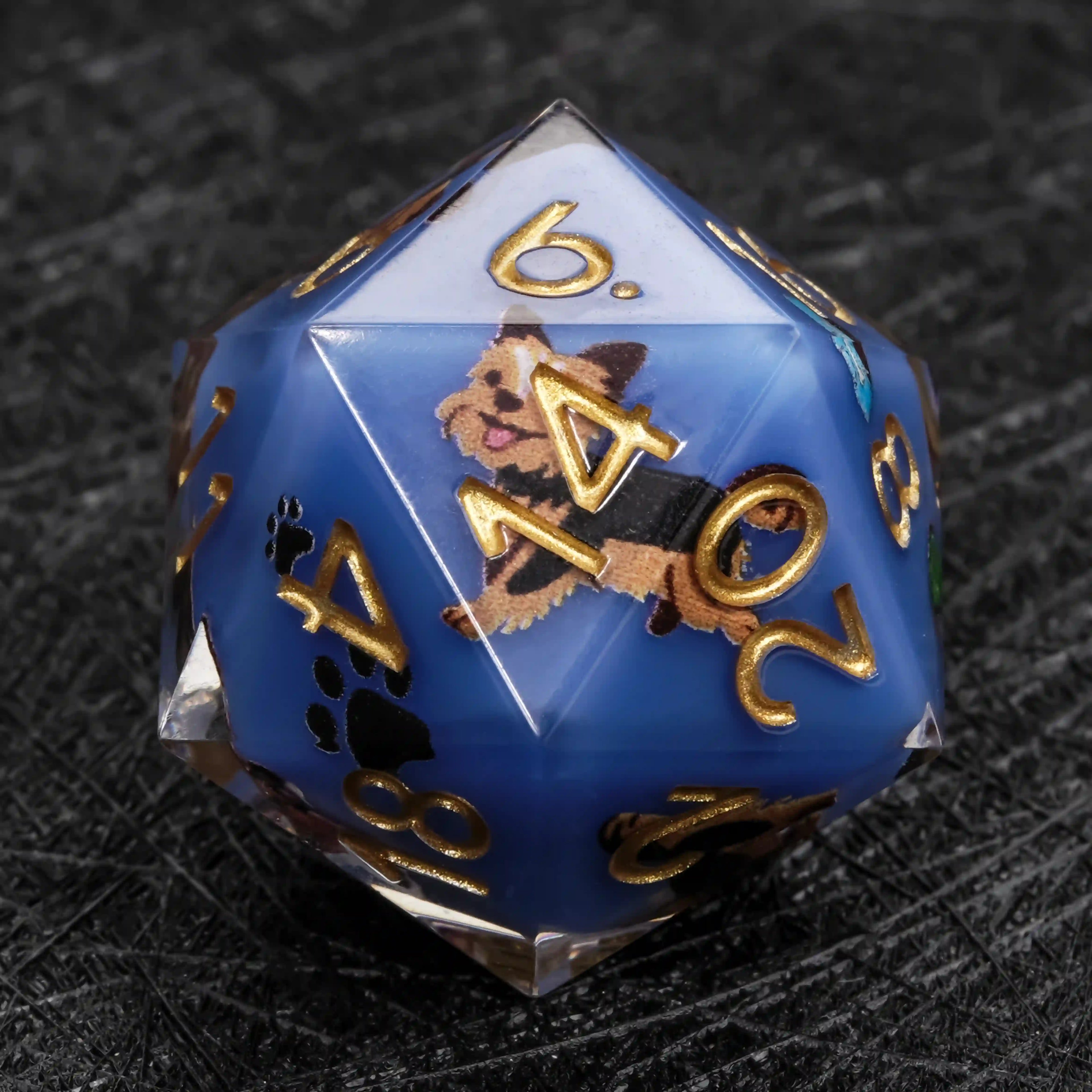 Kickstarter Dice – Canine Legends Yorkie Resin DND Dice Set