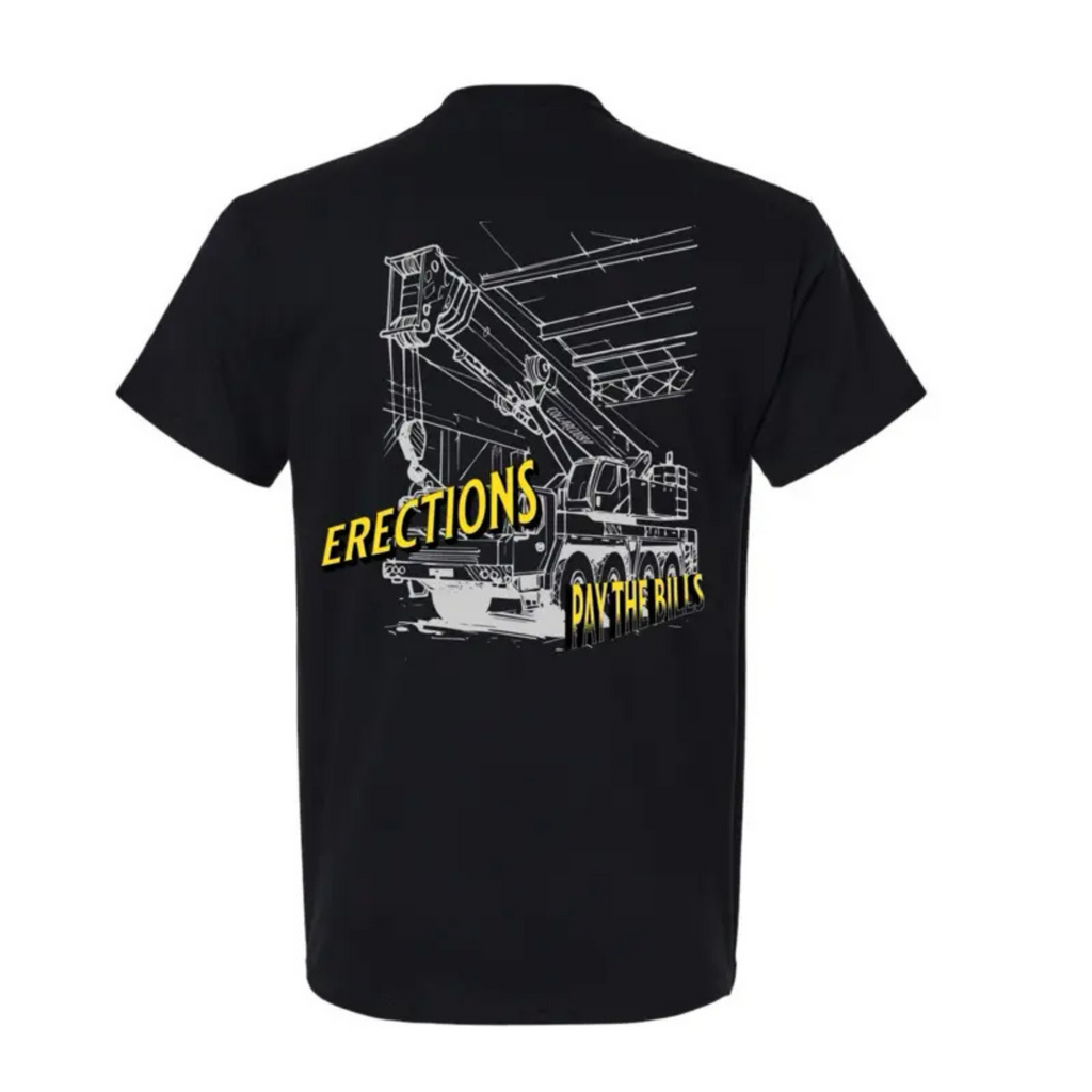 Crane Operator "Pays the Bills" T-Shirt - Blue Collar Workwear Men's Tee