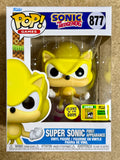 Funko Pop! Games Glow Super Sonic First Appearance #877 SDCC 2022 Official Sticker Con Exclusive