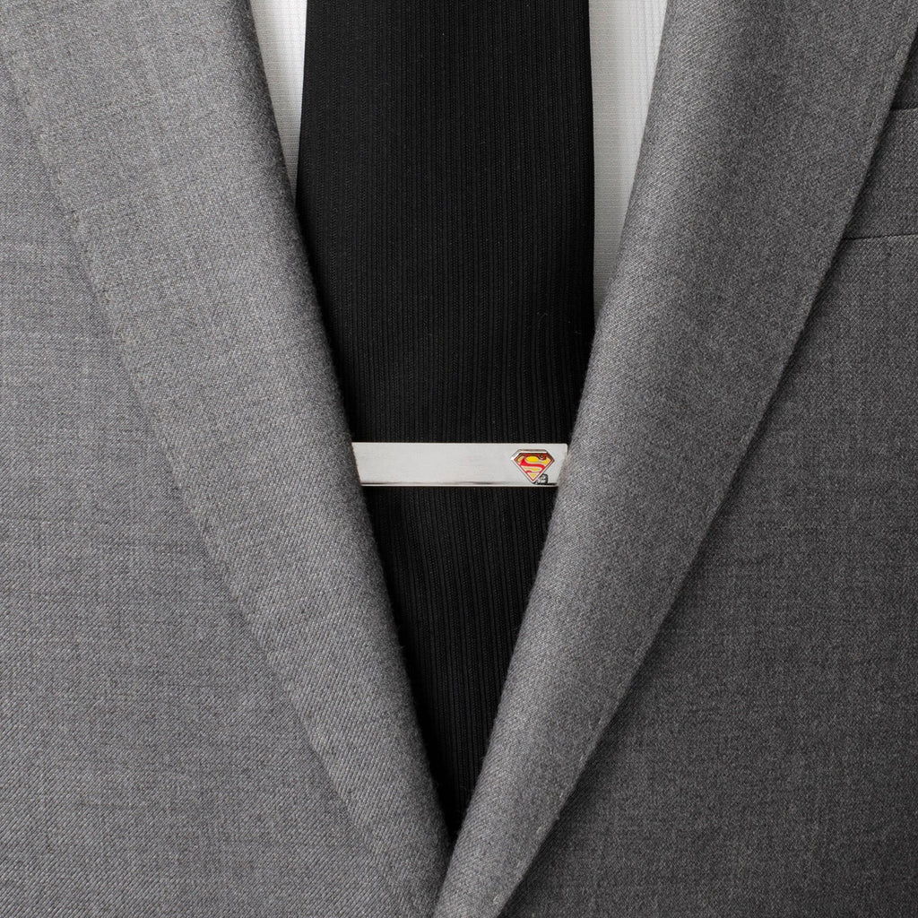 DC Superman Hidden Message Silver Tie Bar