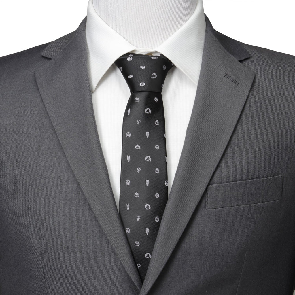 Disney The Nightmare Before Christmas Black Gray Men's Tie