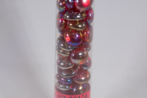 40+ Crystal Red Iridized Glass Gaming Stones Counters