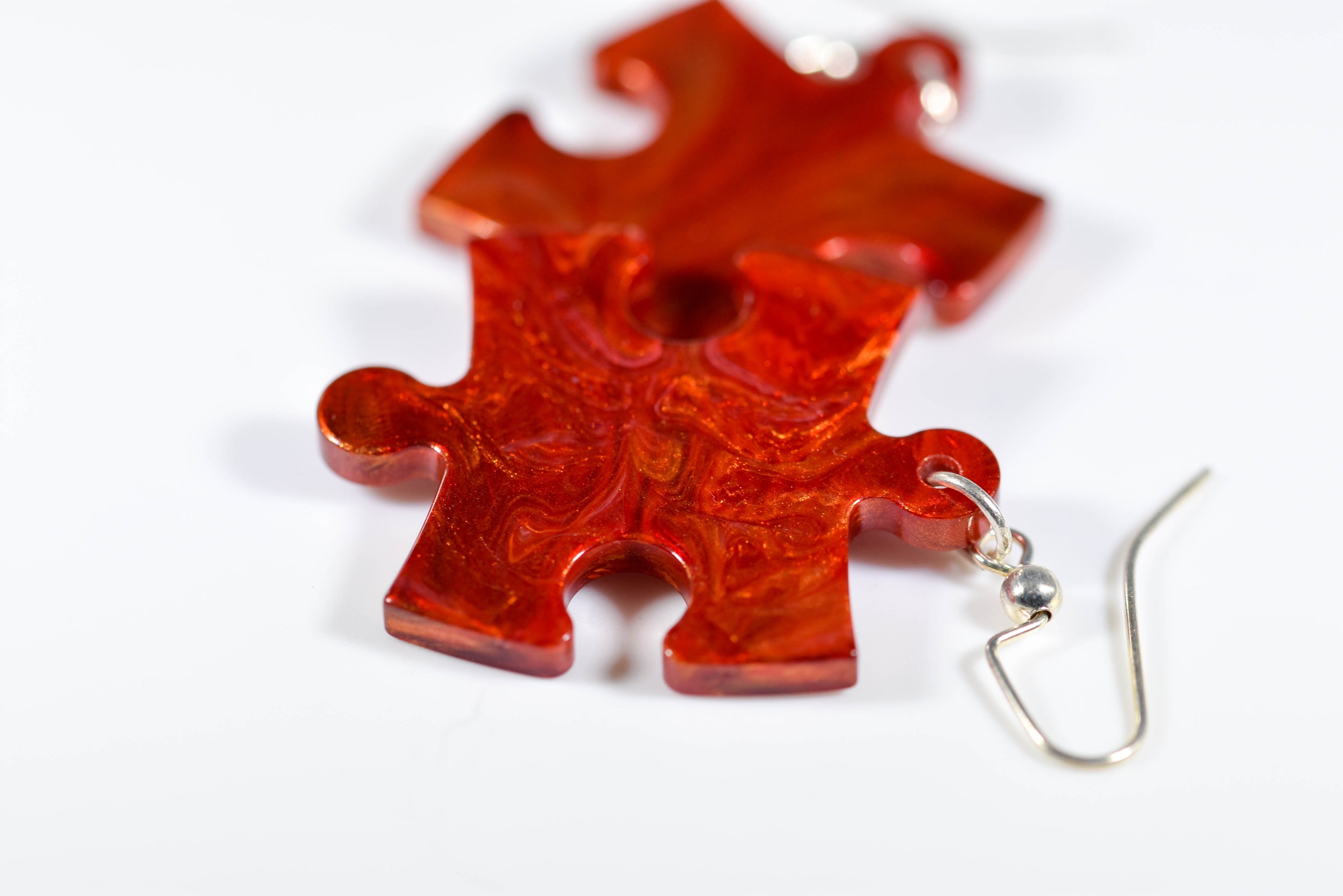 Earrings Scarab Puzzle Piece Pair (Orange) [26]