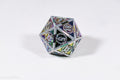 Single d20 Silver w/Rainbow Inlay Sword Strengthened Metal