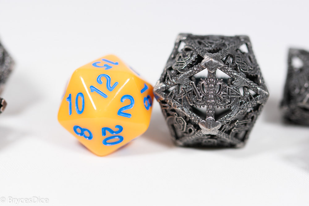 (Shimmering Blue) Deadly Dragon Dice: Shards of Oblivion Hollow Metal