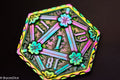 Rainbow d2 Coin Shaped like d20 w/ Purple/Green Tint (V3)