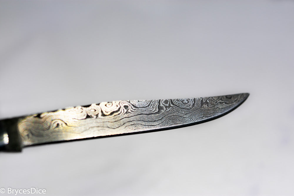 (Brown) 9" Damascus Pocket Knife