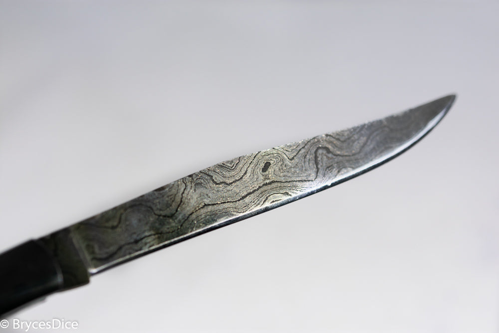 (Green Wood) 9" Damascus Pocket Knife