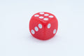 Opaque 16mm Pipped d6 Dice Red/Orange/Yellow/Green/Blue/Purple/White/Black/Pink (sold by the piece)