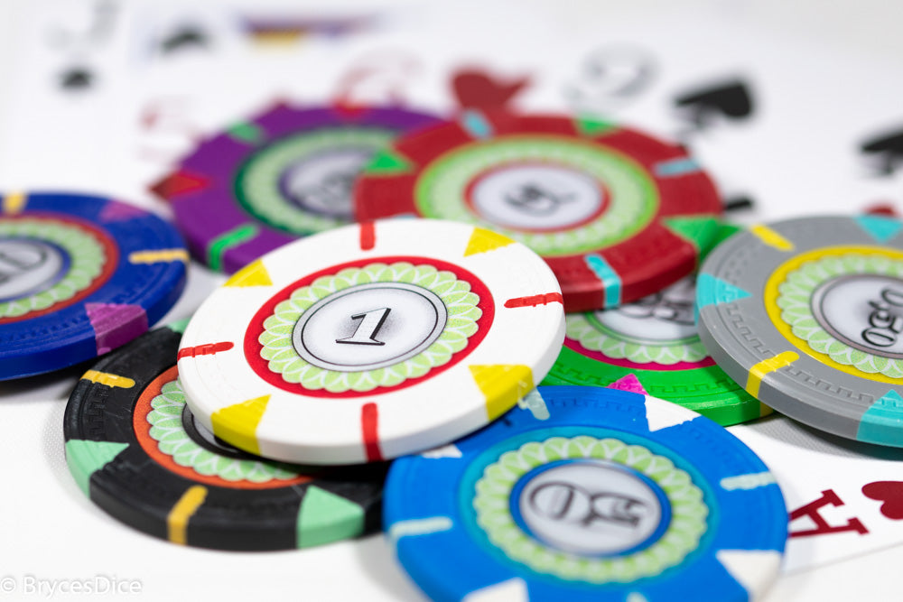 13.5g 'Basic' Poker Chip (5) Red/blue/green [sold by the piece]