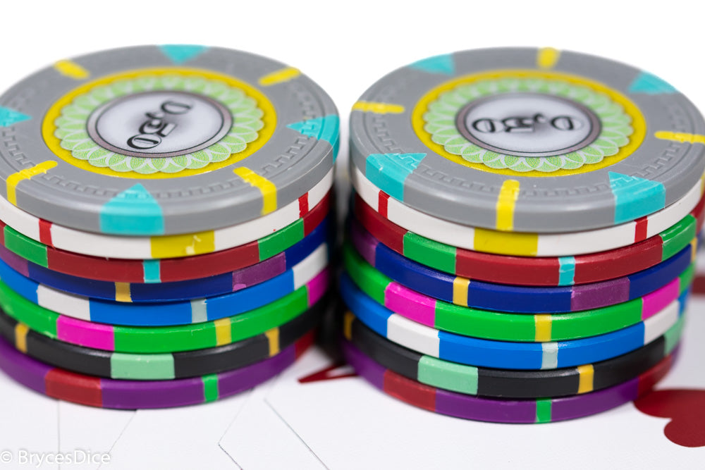13.5g 'Basic' Poker Chip (50) Blue/grey/white [sold by the piece]