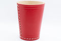 Handmade Leather Dice Cup (Red) No Lining white thread Simple