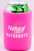 Natural Light Naturdays Cooler  Fits 12 oz Aluminum Can Coozie Pink White