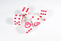 D6 16mm Santa dice Die White with Red Pips RPG Christmas (sold per piece)