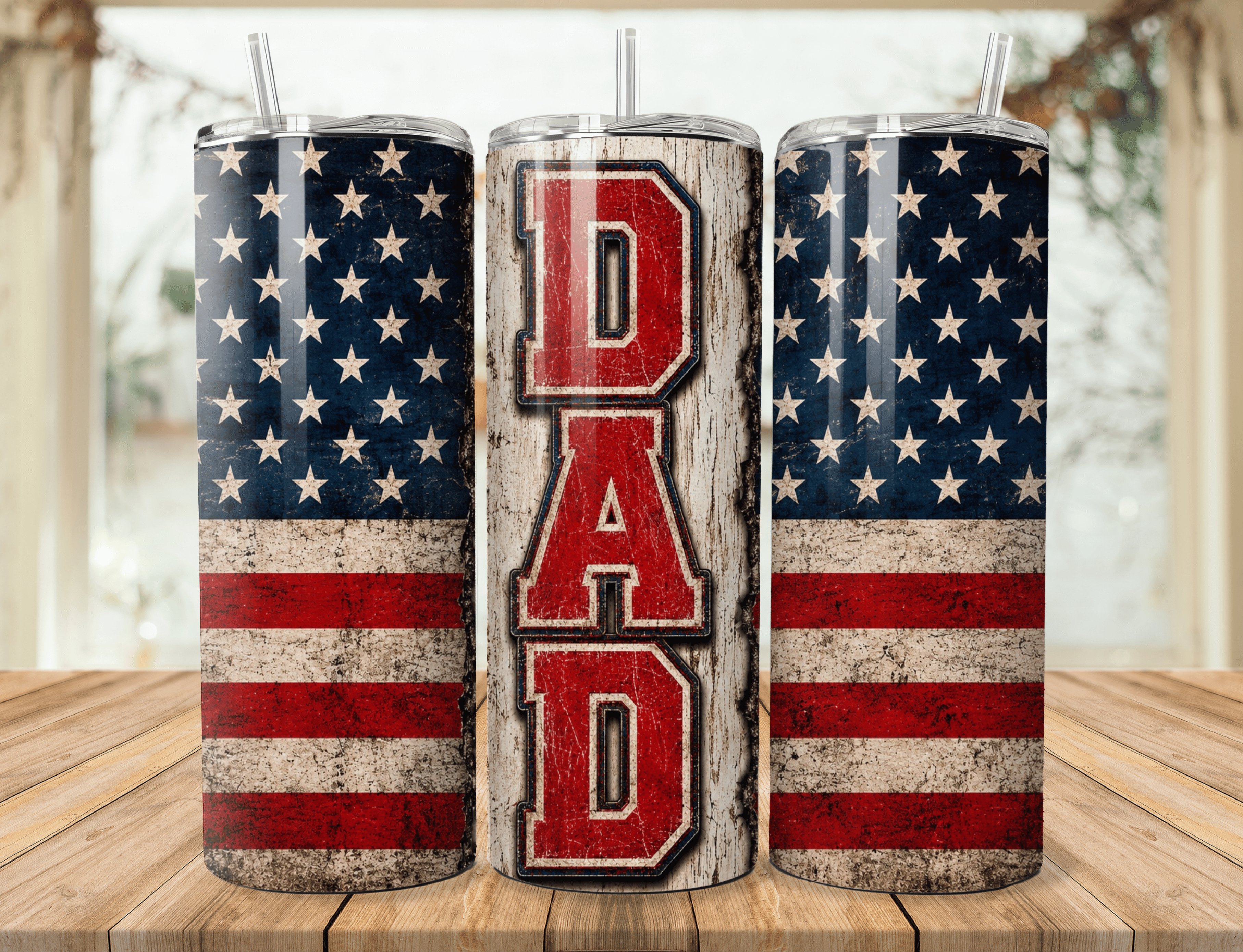Dad American Flag Tumbler – Patriotic Gift for Legendary Dads
