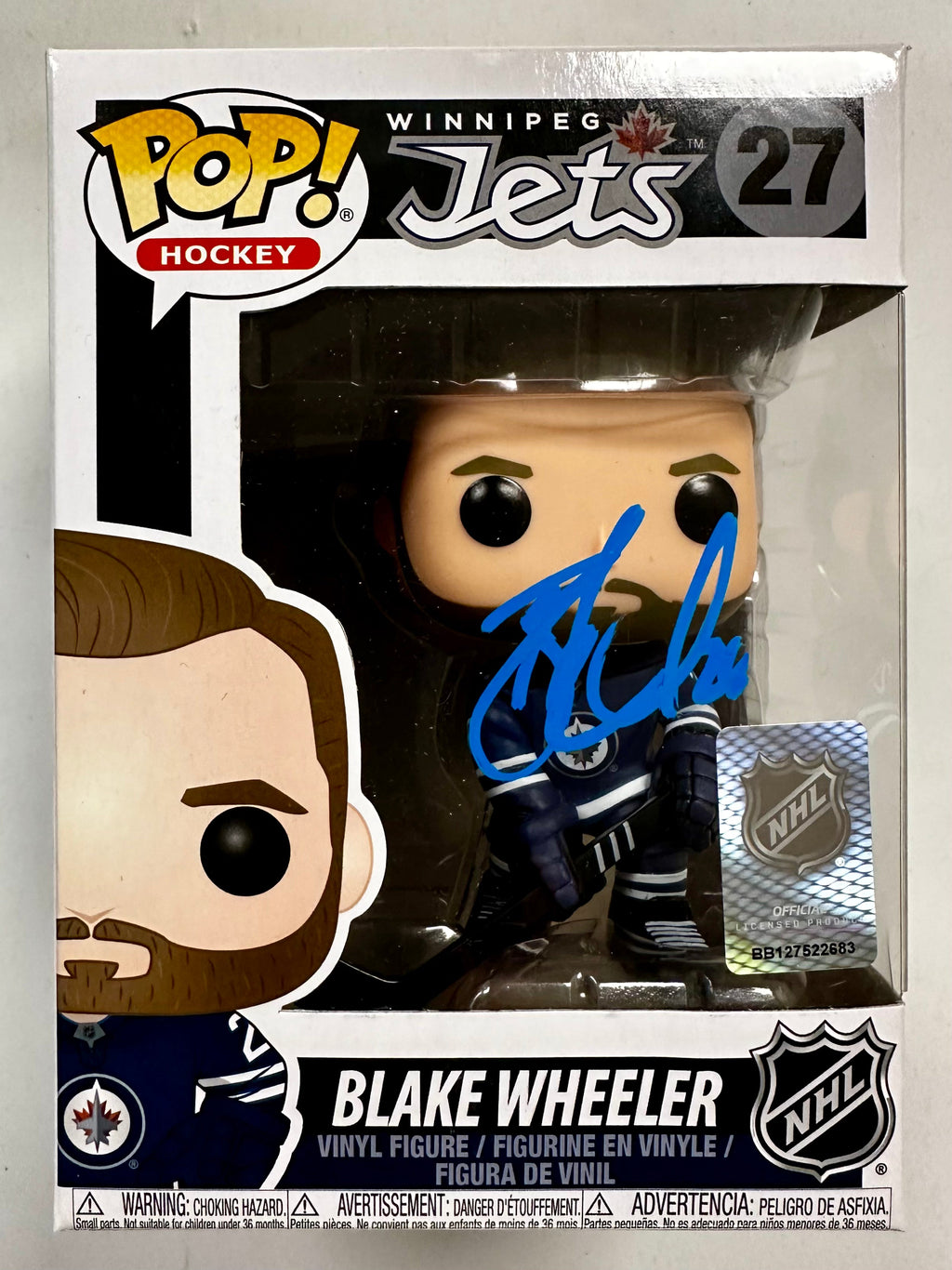 Blake Wheeler Signed NHL Winnipeg Jets Funko Pop! #27 With Exclusive JSA COA
