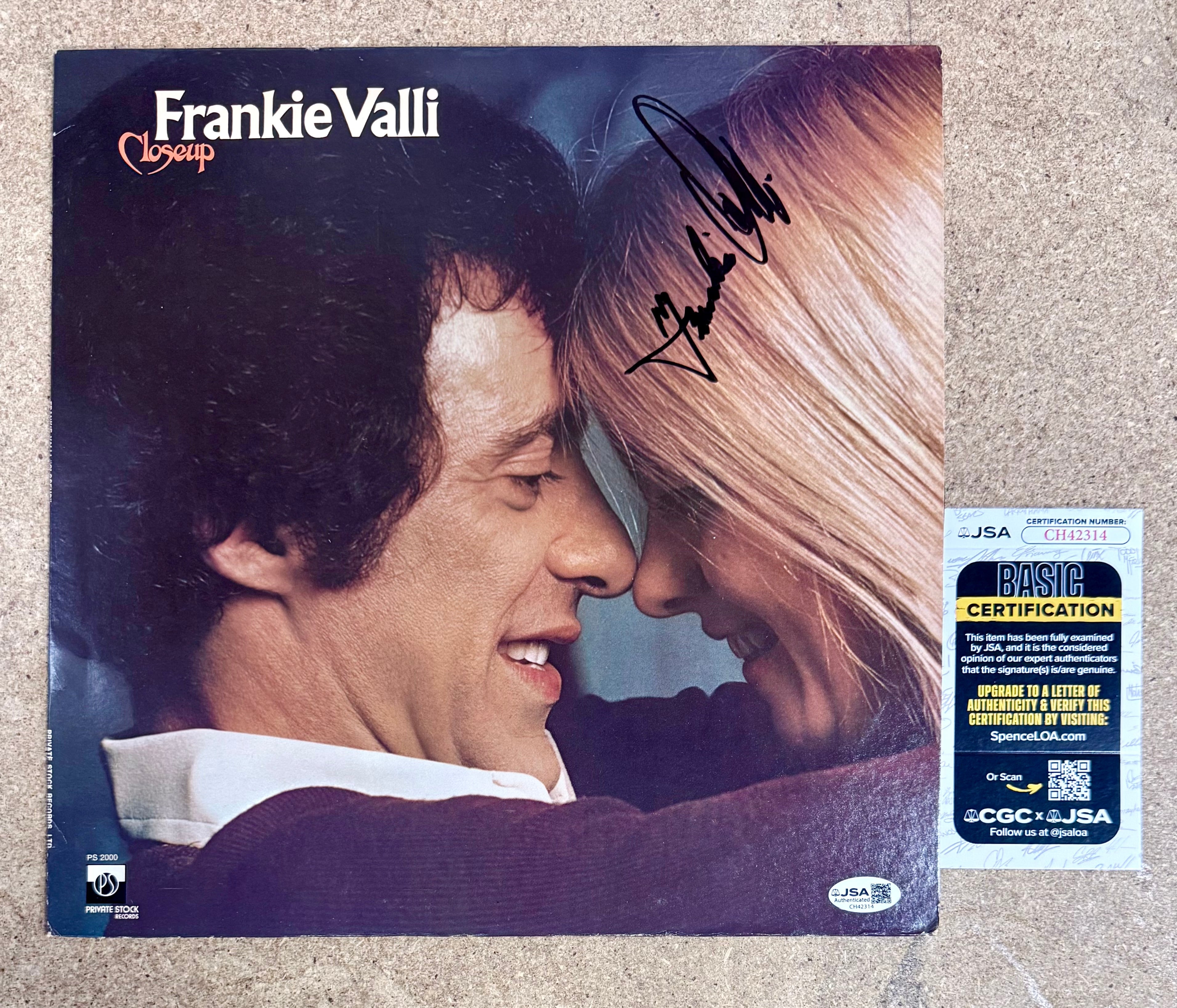 Frankie Valli Signed Of The (4) Four Seasons “Closeup” 1975 Vinyl With JSA COA