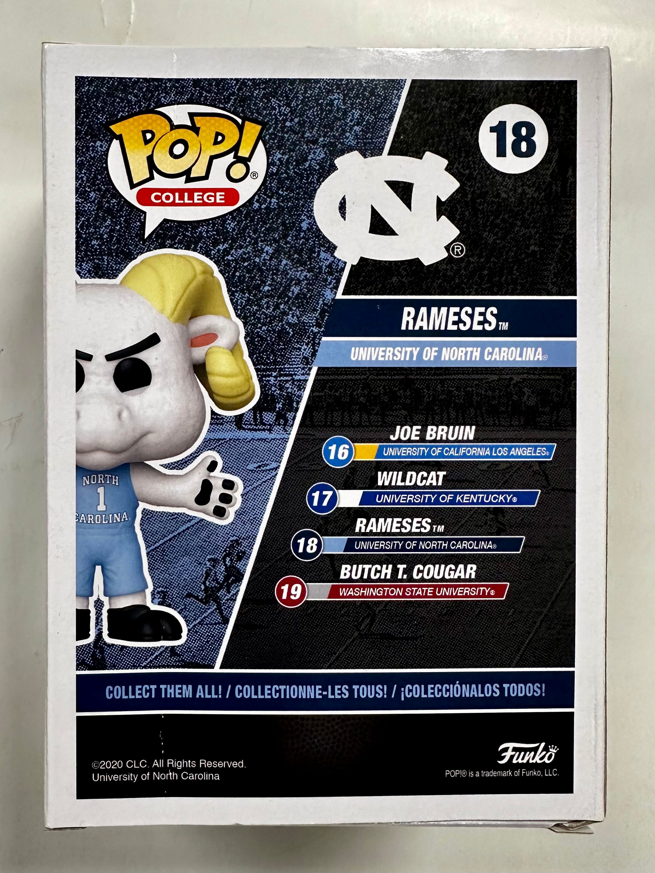 Coach Mack Brown Signed NCAA Ramses #18 UNC North Carolina Tar Heels Funko Pop With JSA COA