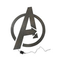 Wooden Avengers-Inspired Logo with LED Backlighting