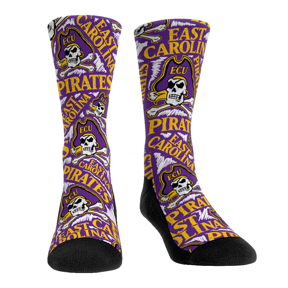 ECU Pirates - Logo Sketch Purple