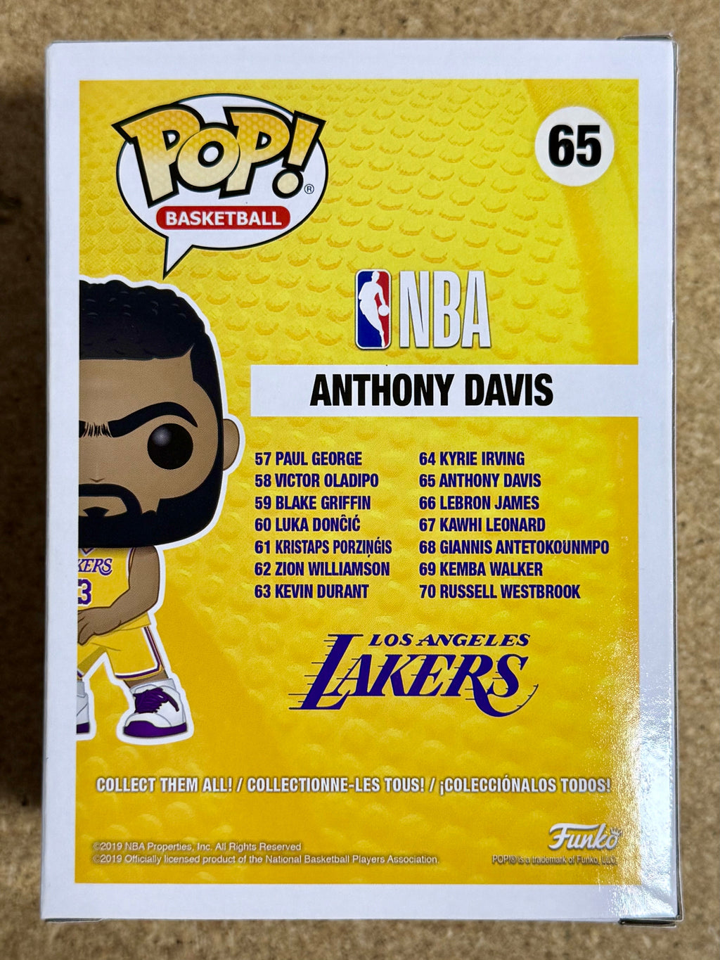 Funko Pop! Basketball Anthony Davis #65 NBA LA Los Angeles Lakers 2019 Vaulted