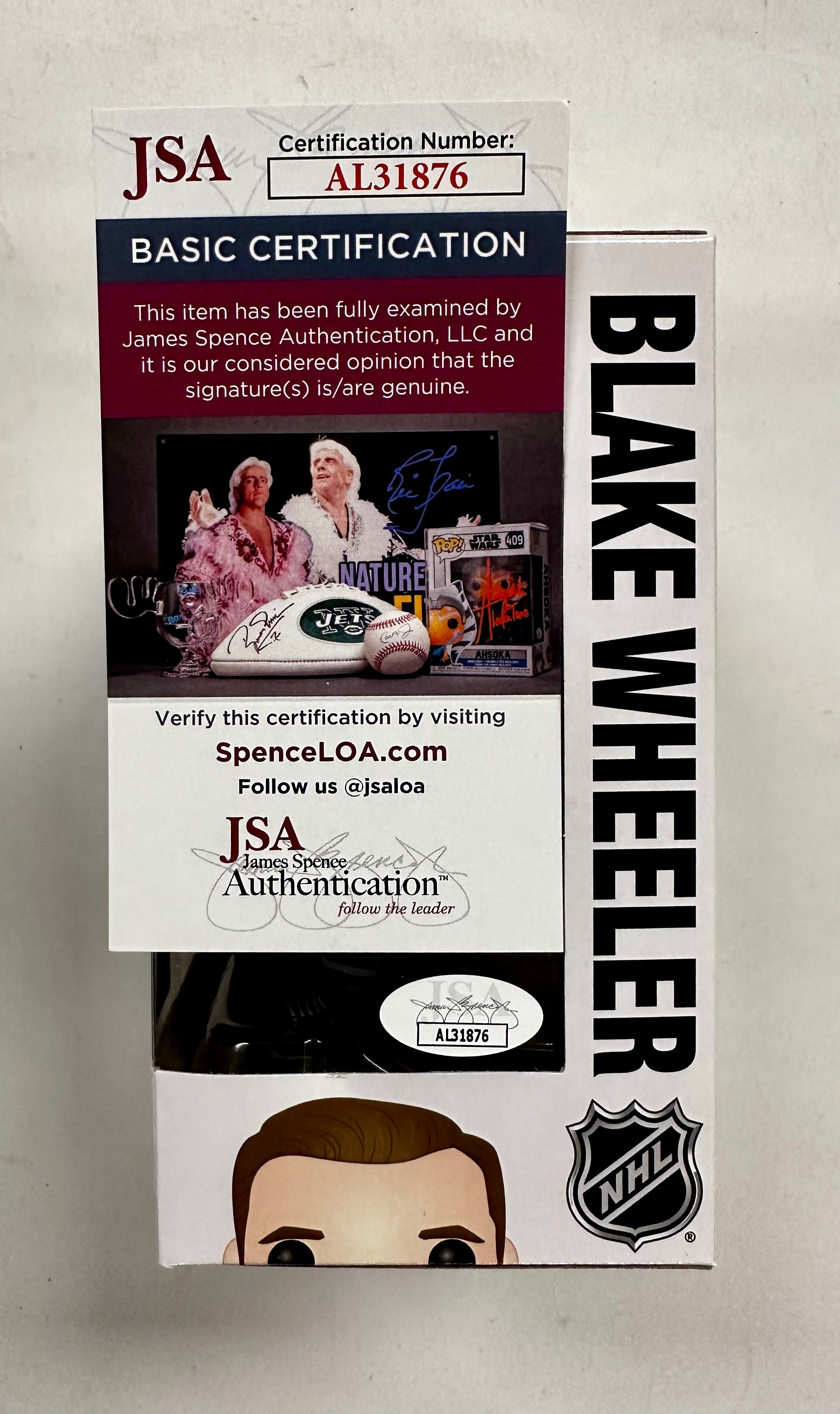 Blake Wheeler Signed NHL Winnipeg Jets Funko Pop! #27 With Exclusive JSA COA