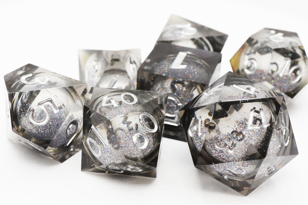 Sharp-Edged Liquid Core RPG Dice Set