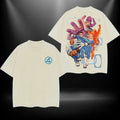 Fantastic 4 Acid Wash Oversized Tee – Double-Sided MCU Comic Graphic T-Shirt for Men & Fans