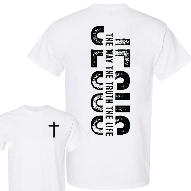 Fashion-Forward Faith T-Shirt – Minimalist Cross & Religious Quote Tee