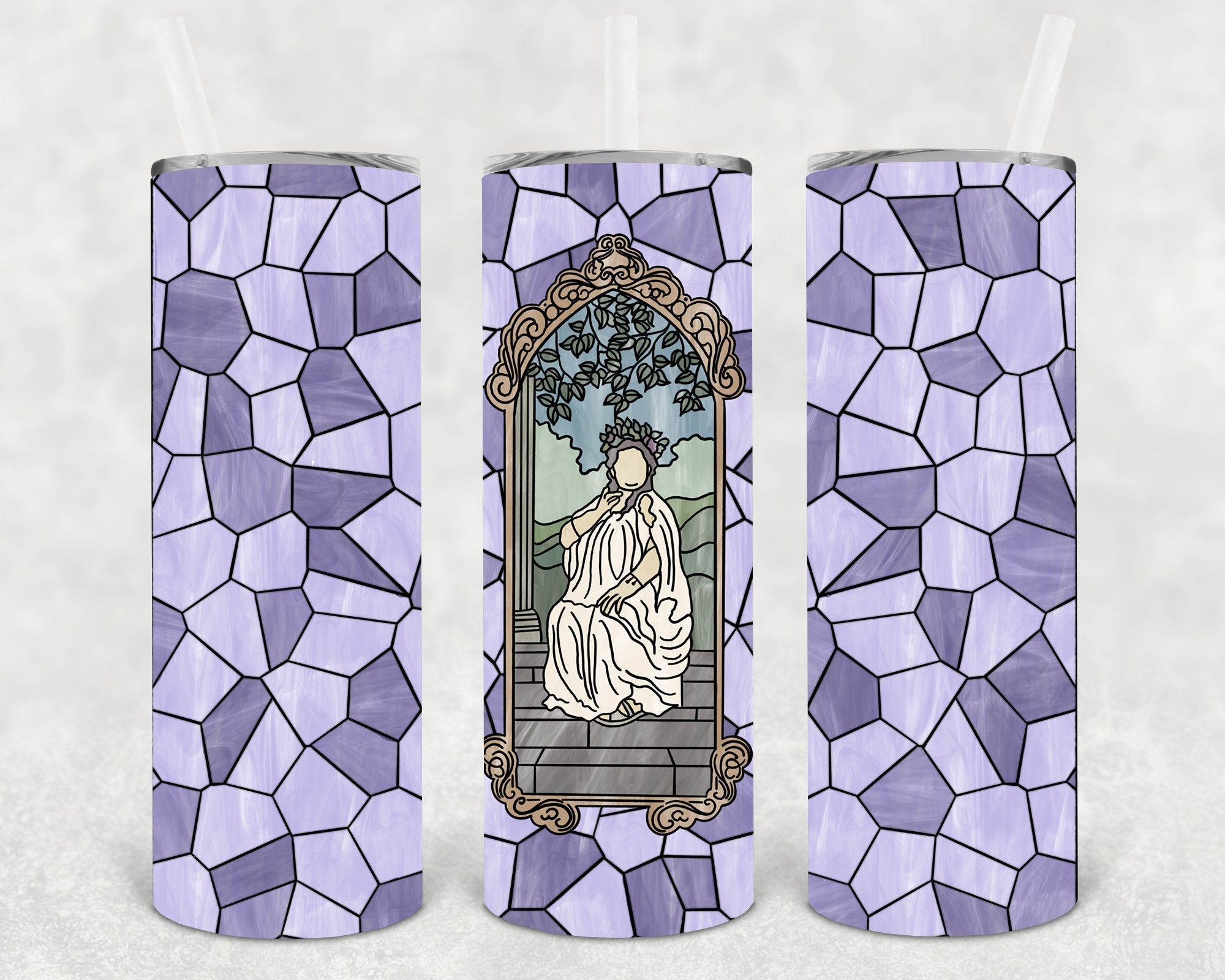 Fat Lady Stained Glass 20 oz Skinny Tumbler