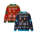 Geeksoutfit Tech Support Fun Ugly Christmas Sweater – Cozy Knit Crewneck Pullover