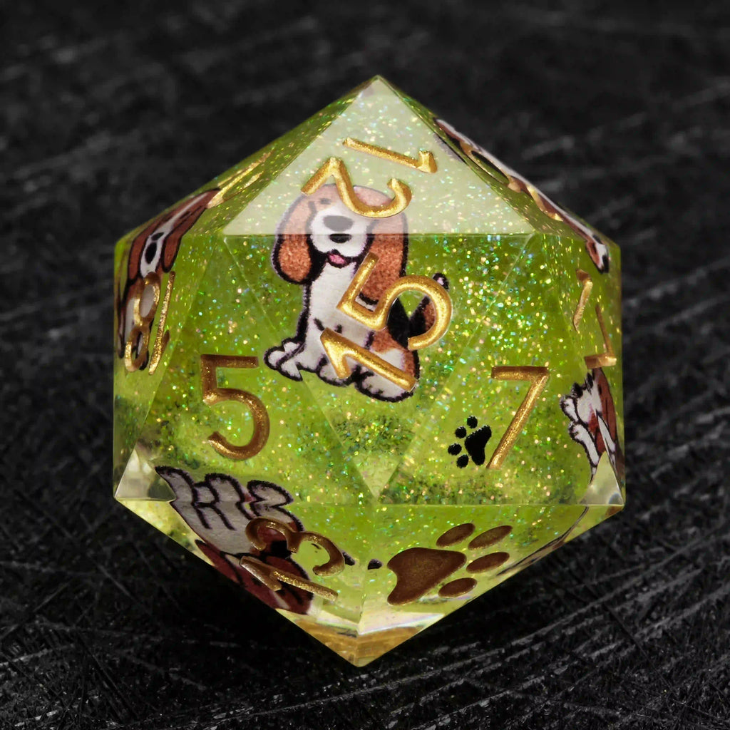 Kickstarter Dice – Canine Legends Beagle Resin DND Dice Set | Curious Guardian Dice for RPG Collectors