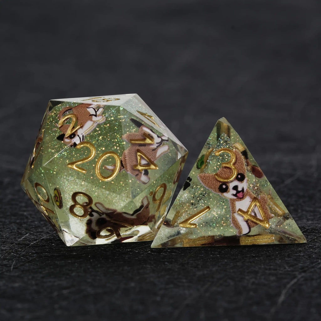 Kickstarter Dice – Canine Legends Chihuahua Resin DND Dice Set