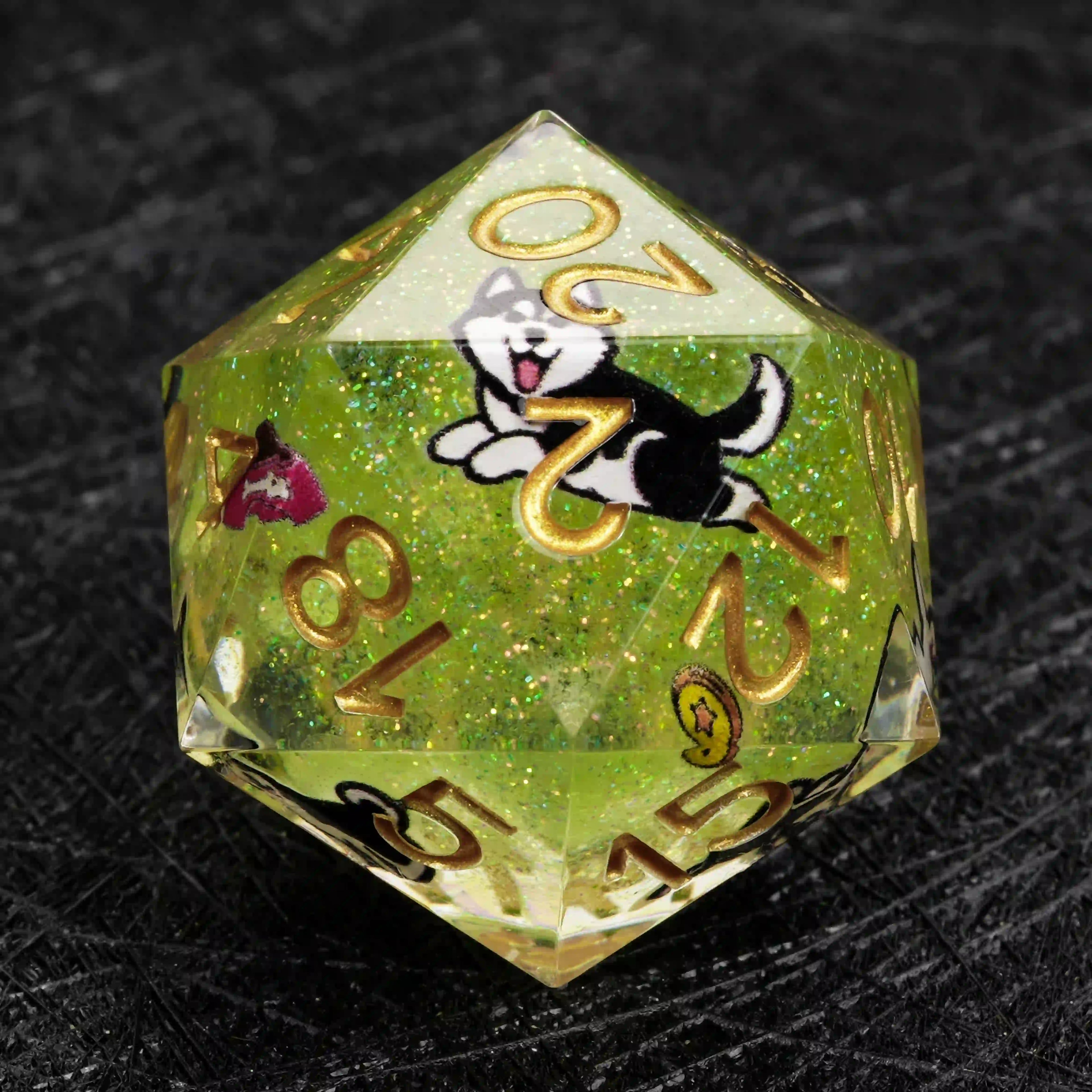 Kickstarter Dice – Canine Legends Husky Resin DND Dice Set | Adventure Dice
