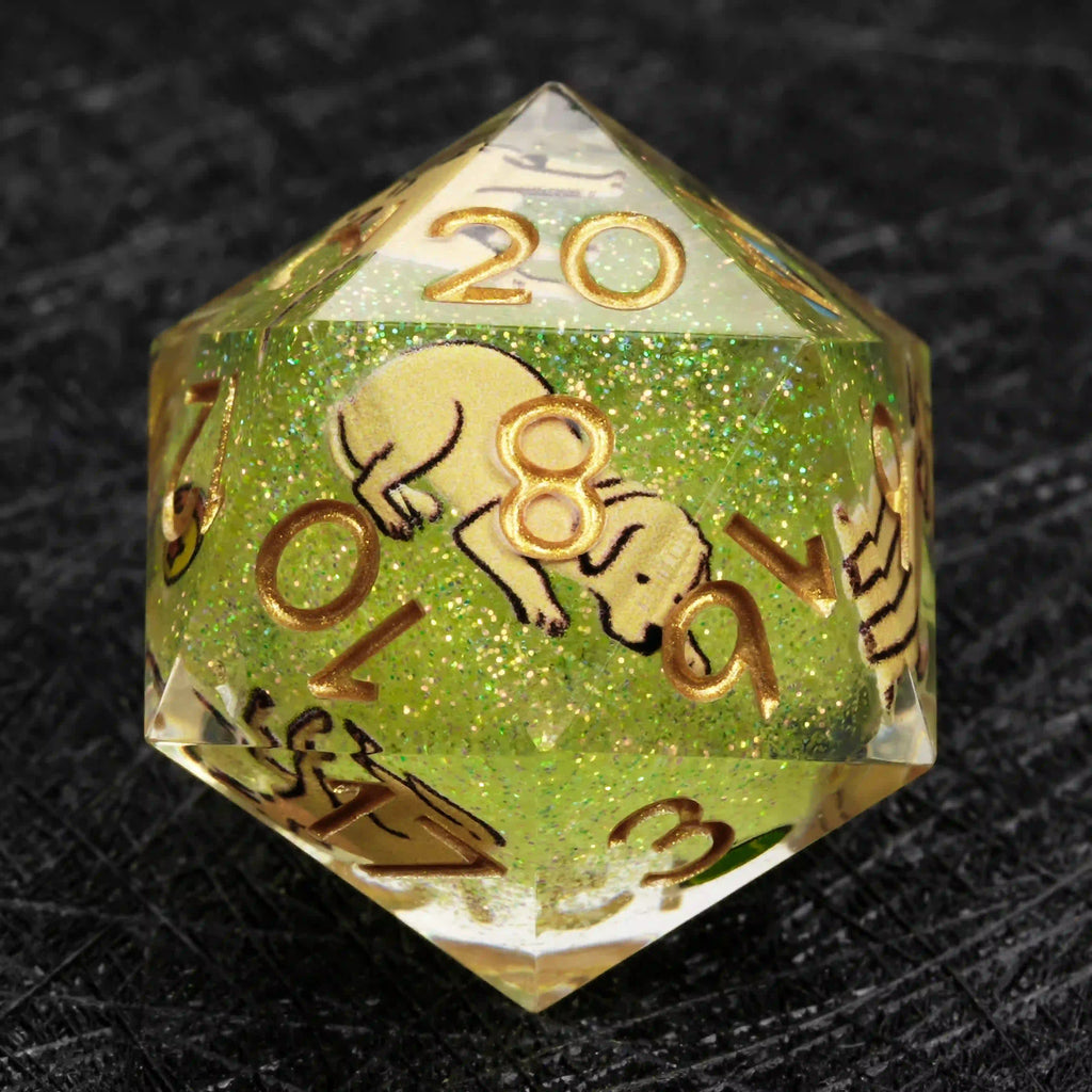 Kickstarter Dice – Canine Legends Labrador Resin DND Dice Set | Faithful Guardian Dice for RPG Players