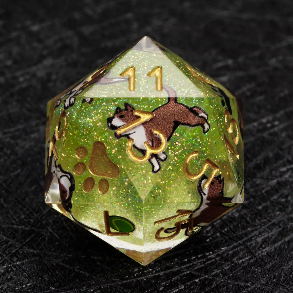 Kickstarter Dice – Canine Legends American Pitbull Resin DND Dice Set Guardian Roleplaying Dice