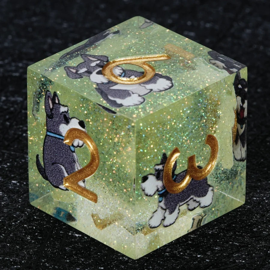 Kickstarter Dice – Canine Legends Schnauzer Resin DND Dice Set