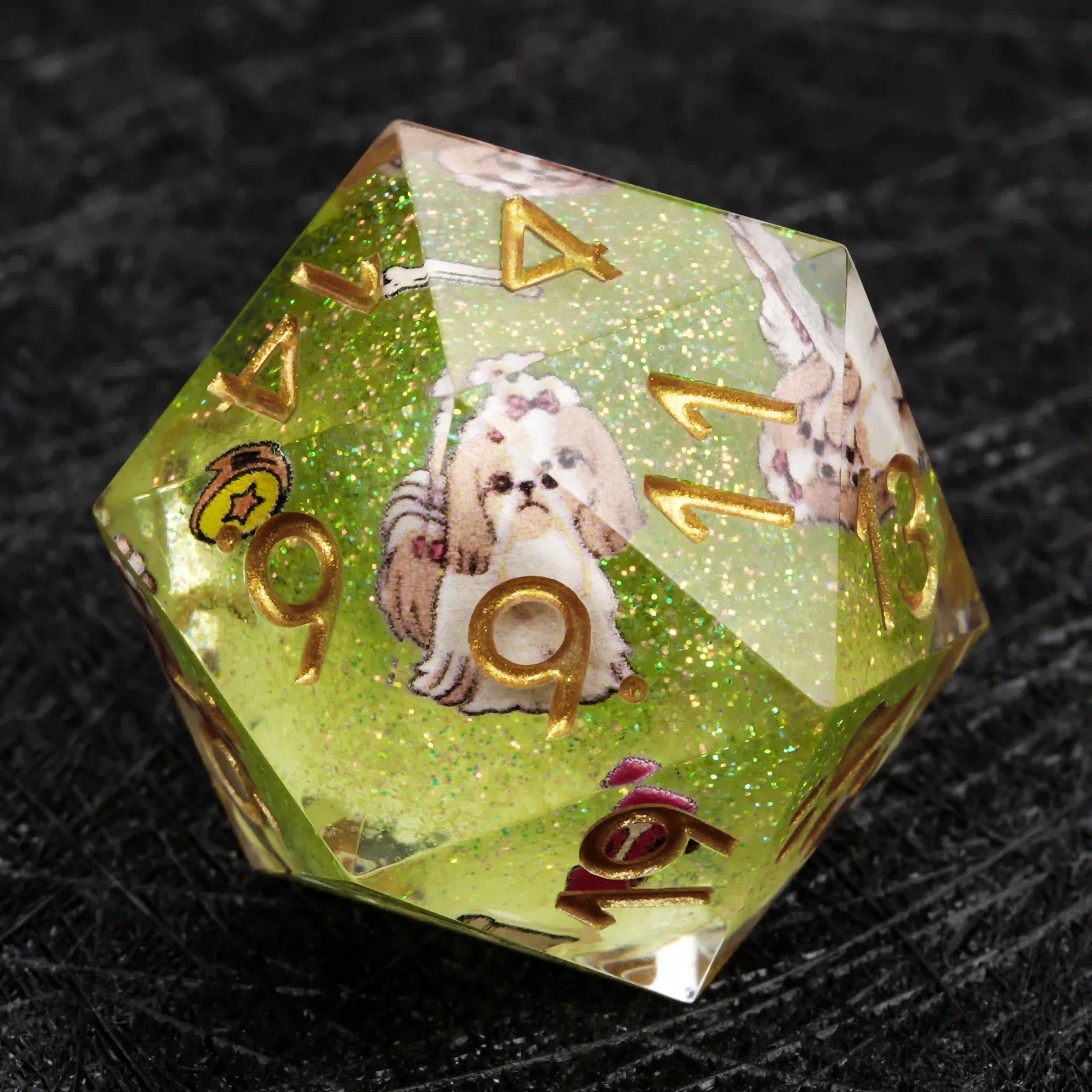 Kickstarter Dice – Canine Legends Shih Tzu Resin DND Dice Set