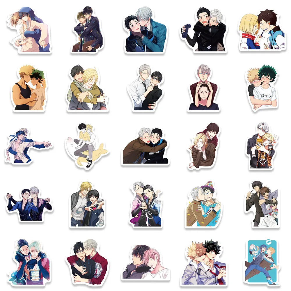 10/30/50pcs Gay BL Boys Love Anime Stickers Cartoon Decals Skateboard Laptop Guitar Suitcase Motorcycle Waterproof Sticker Toy