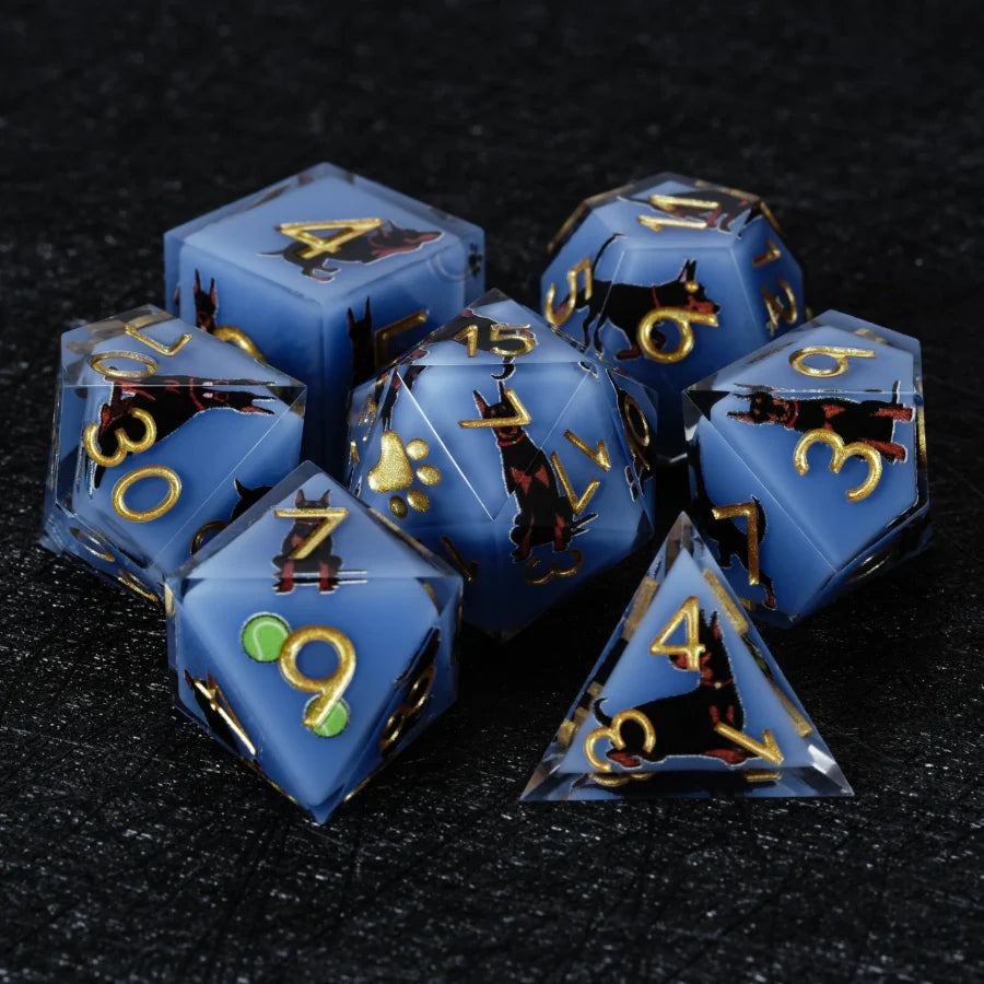 Kickstarter Dice – Canine Legends Dooerman Pnscher Resin DND Dice Set