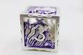Seascape: Silver & Purple - Hollow Metal RPG Dice Set