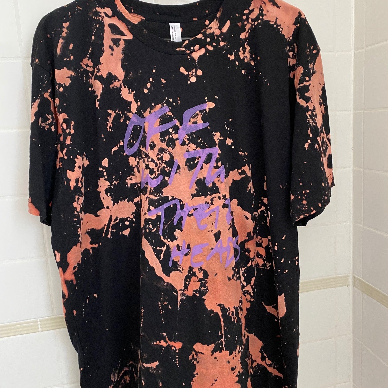 Off With Their Heads "Sabbath Handwritten" Custom Bleached Tee Shirt