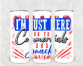 I'm Just Here for the Commercials and Snacks 20 oz Skinny Tumbler