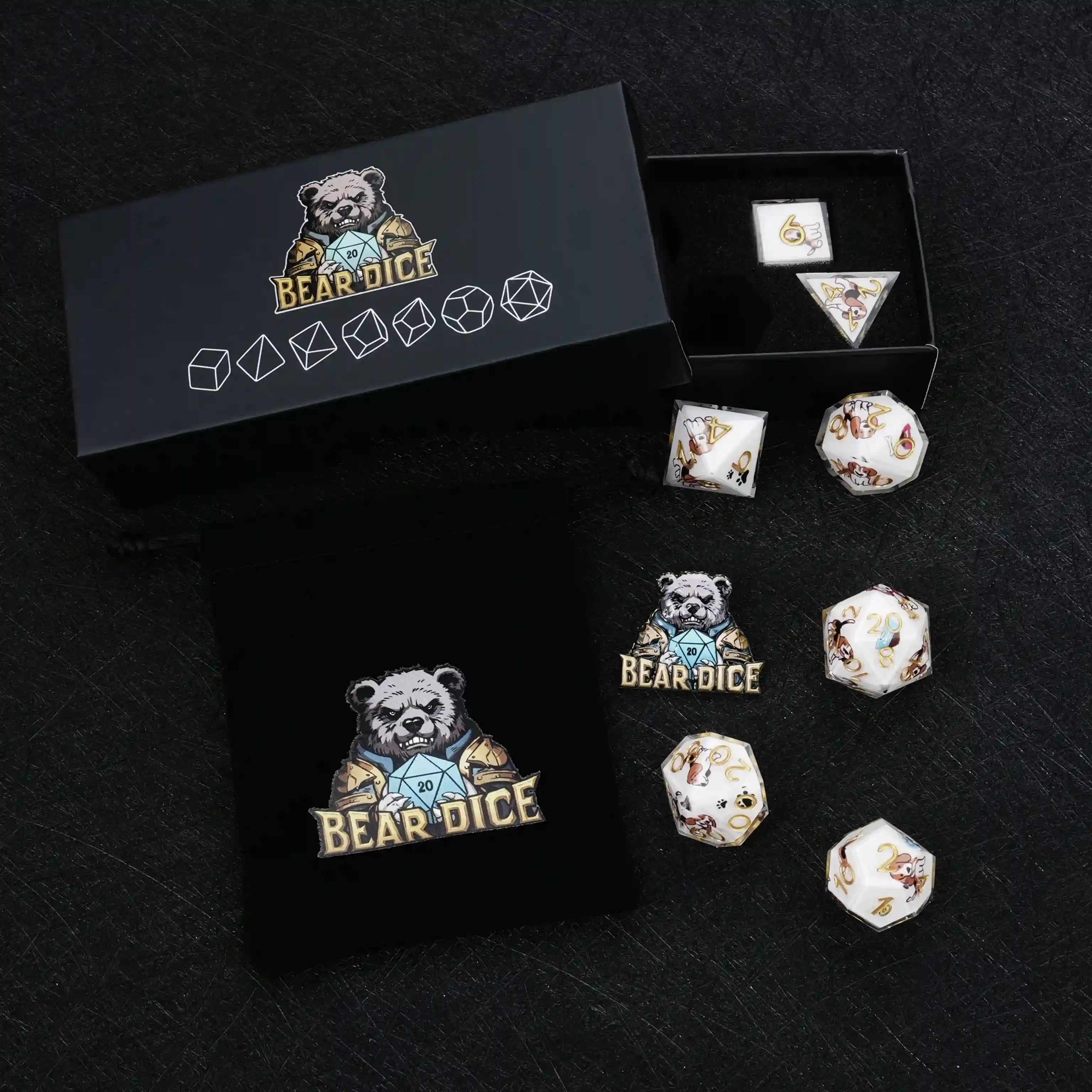 Kickstarter Dice – Canine Legends Beagle Resin DND Dice Set | Curious Guardian Dice for RPG Collectors