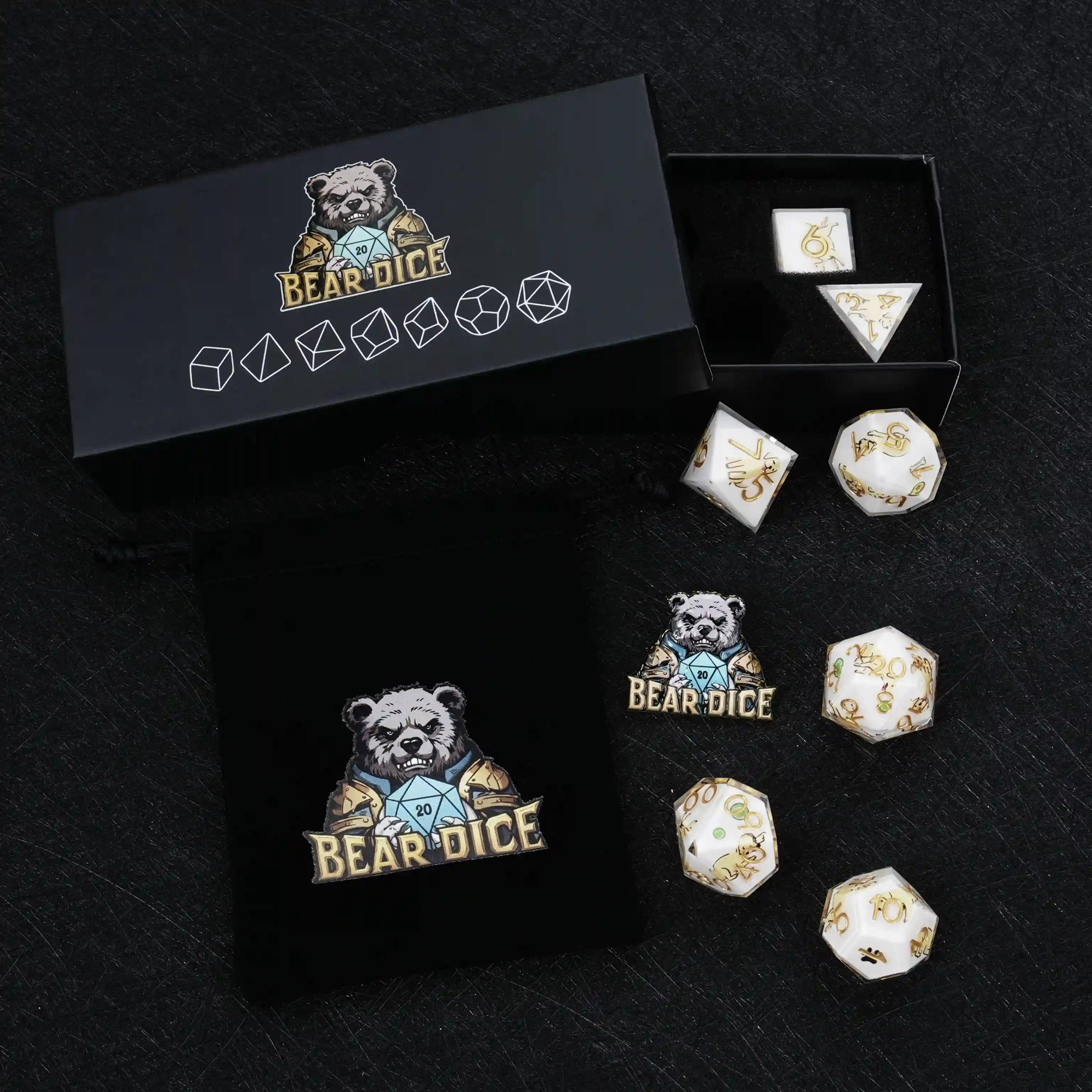 Kickstarter Dice – Canine Legends Labrador Resin DND Dice Set | Faithful Guardian Dice for RPG Players