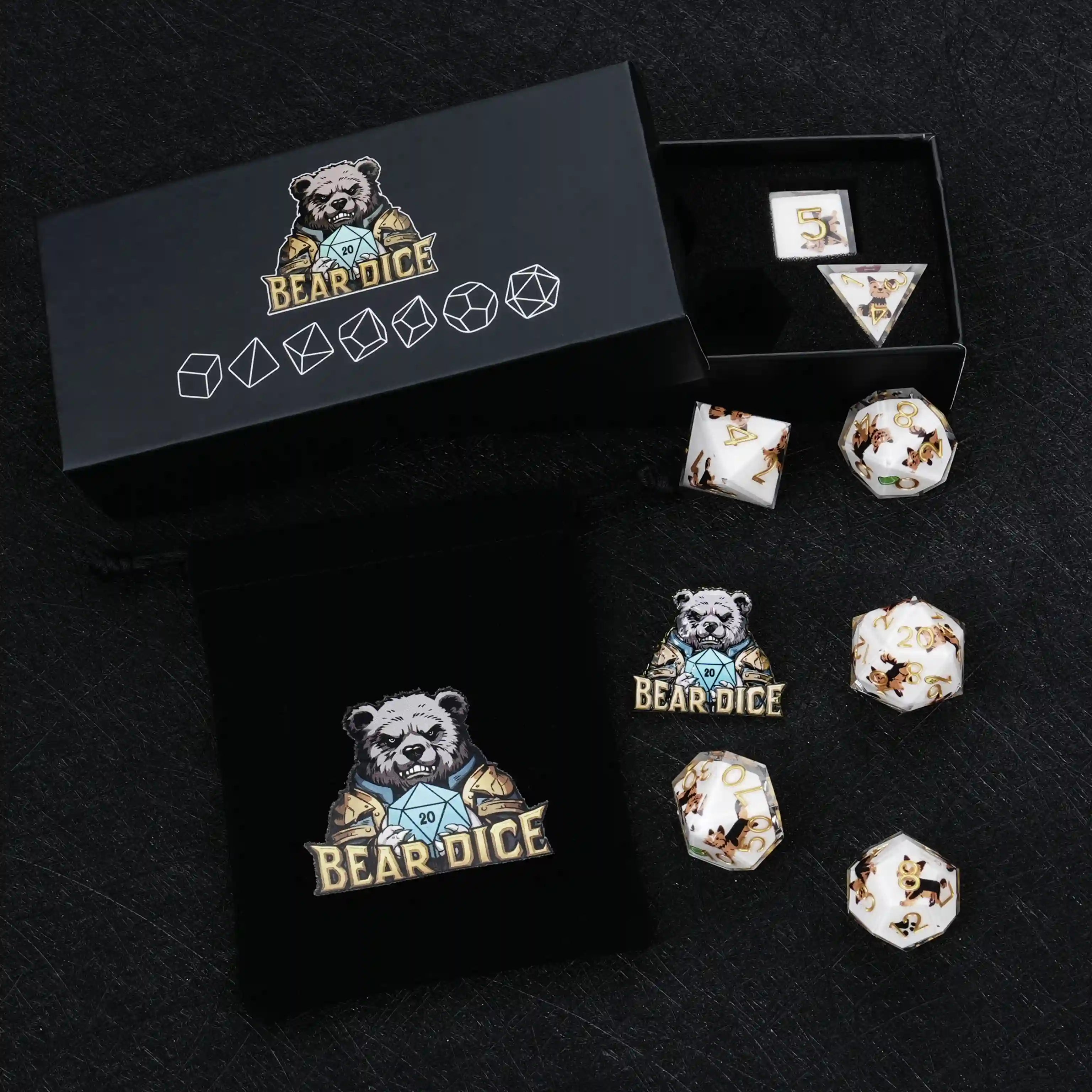 Kickstarter Dice – Canine Legends Yorkie Resin DND Dice Set