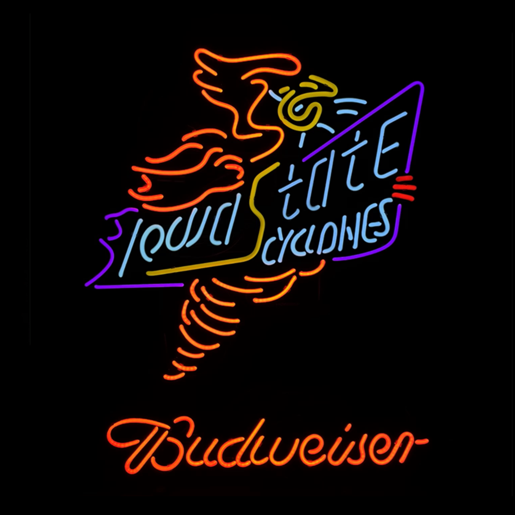 Iowa State Cyclone Budweiser Neon Signs Light