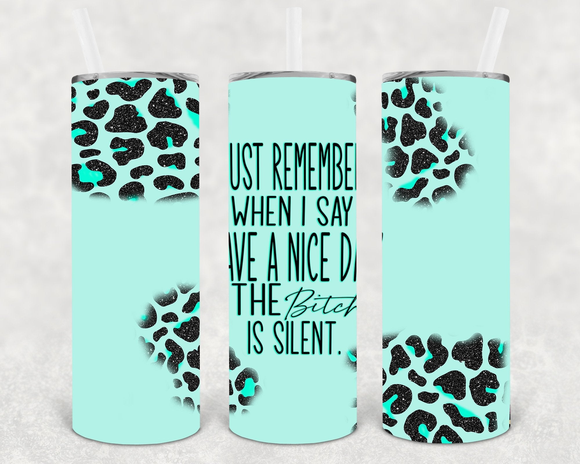 Just Remember When I Say Have a Nice Day the B**** is Silent 20 oz Skinny Tumbler