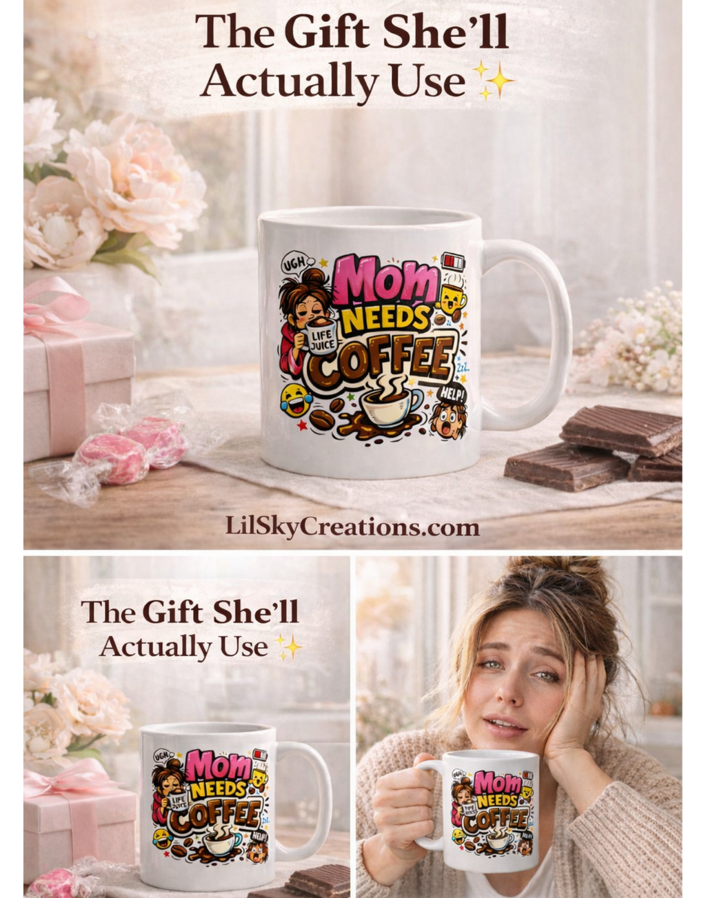 Funny Mom Needs Coffee Mug 11oz | Gift for Mother's Day