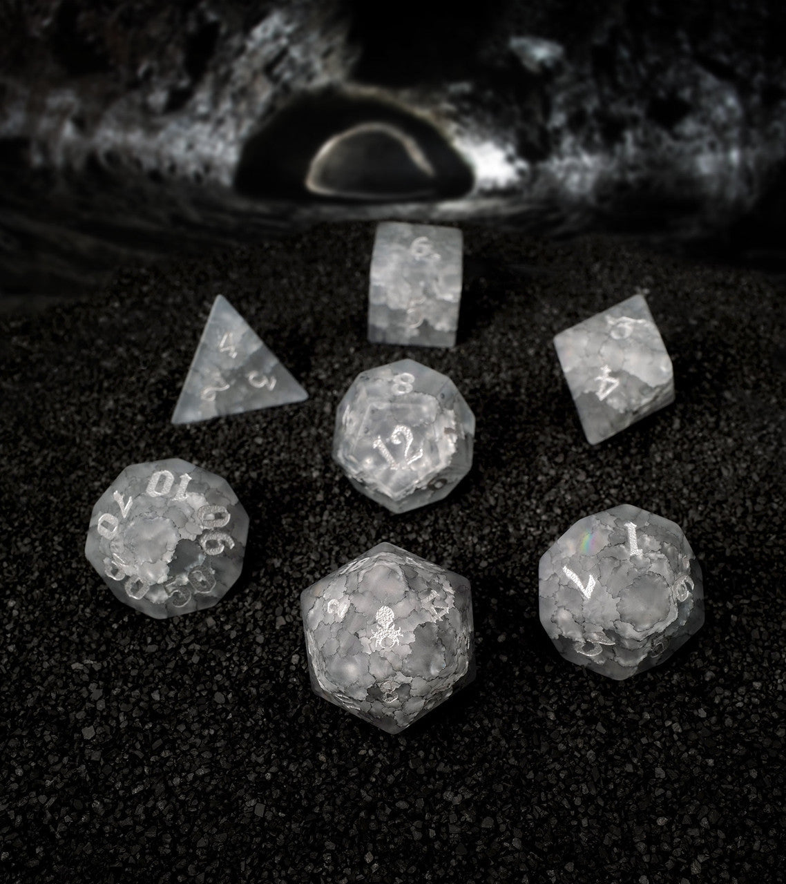 Kraken Dice Cracked Glass 7pc Dice Set